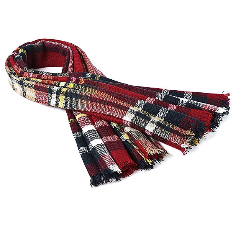 Red Black Women Fall Winter Scarf
