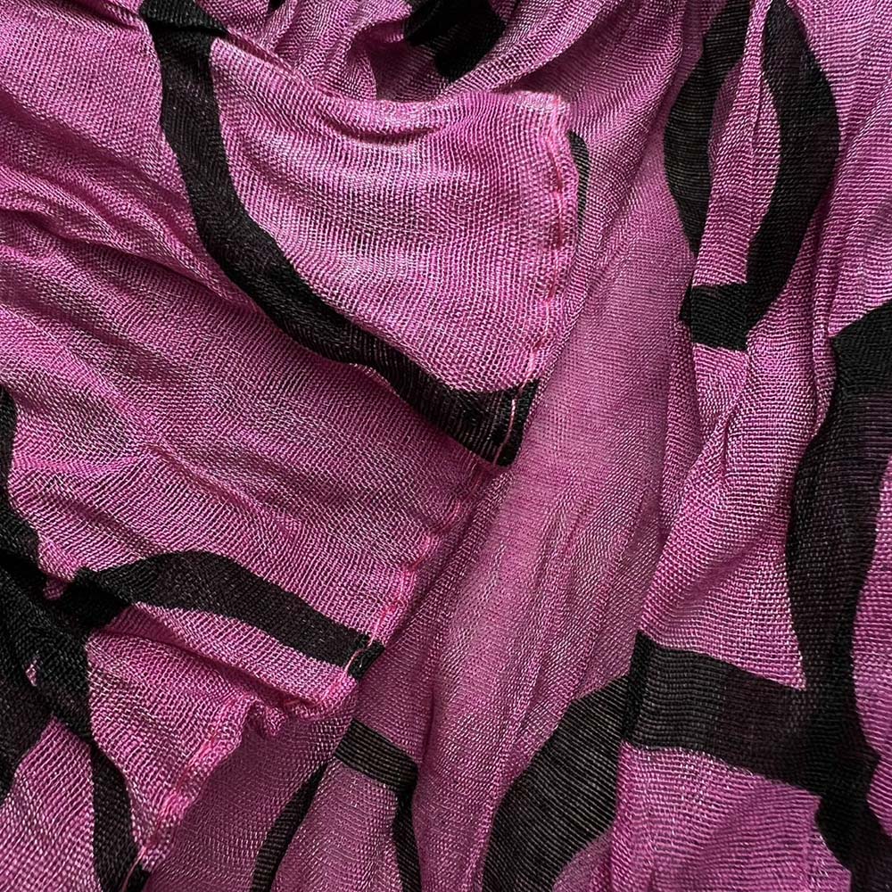 Hot Pink Crinkle Polyester Scarf