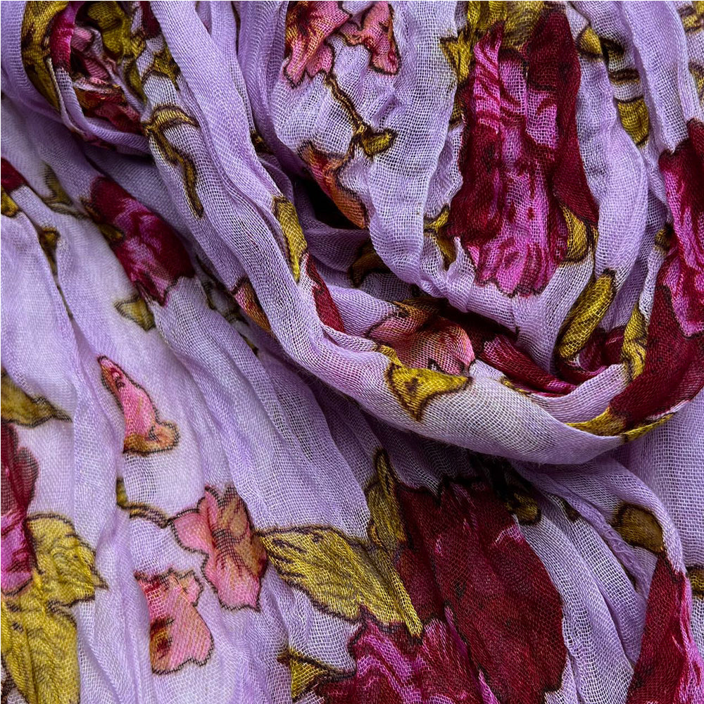 Magenta Printed Polyester Scarf