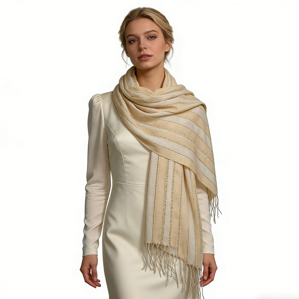 Lightweight Beige & Cream Scarf