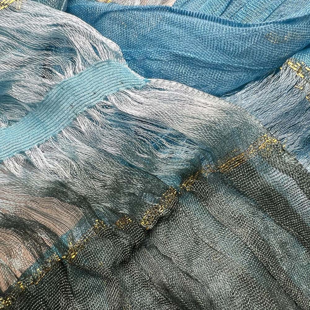 Turquoise Metallic Scarf