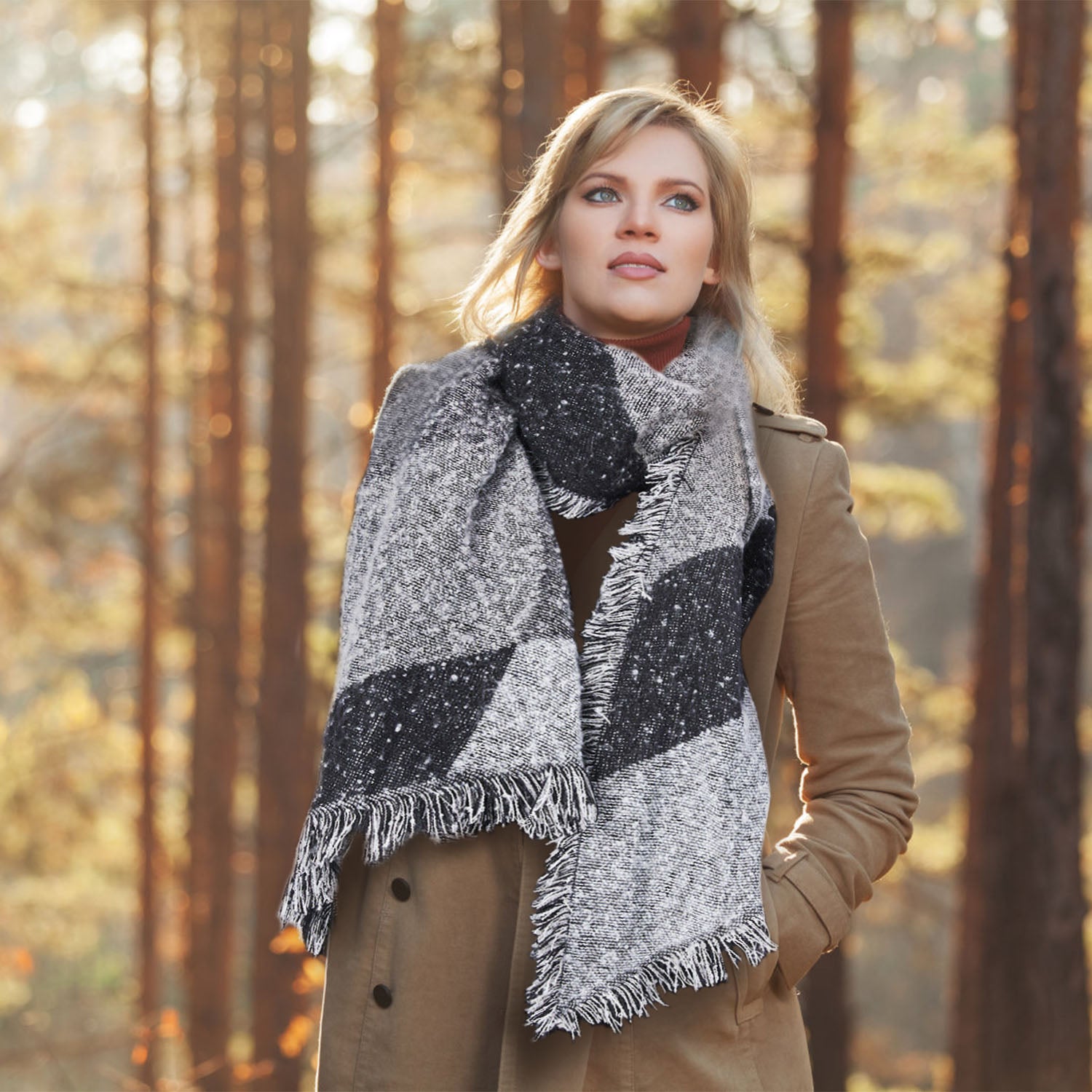 Winter Warm ScarfLong Soft Knitted Shawl