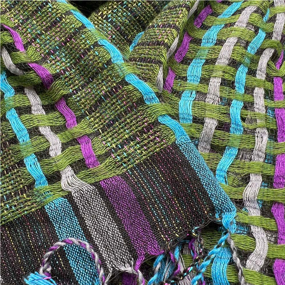 Olive Yarn-Dyed Polyester Scarf