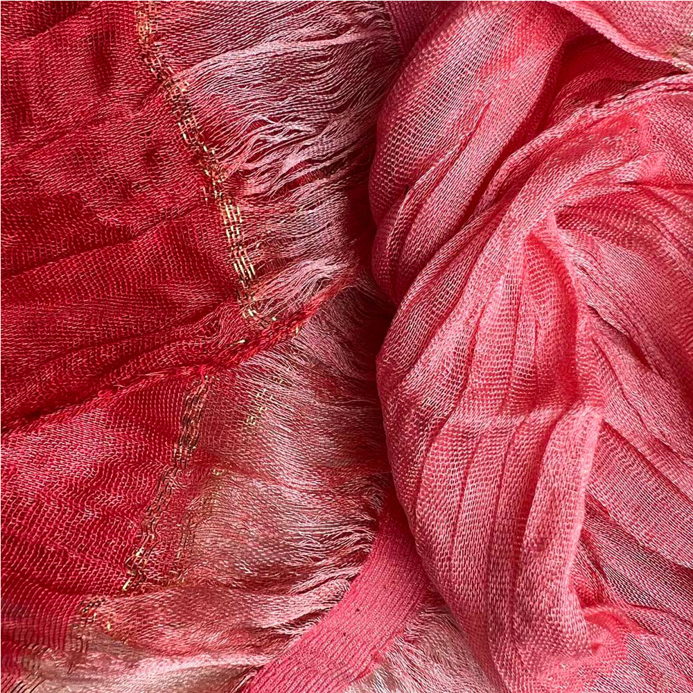 Red Metallic Polyester Scarf