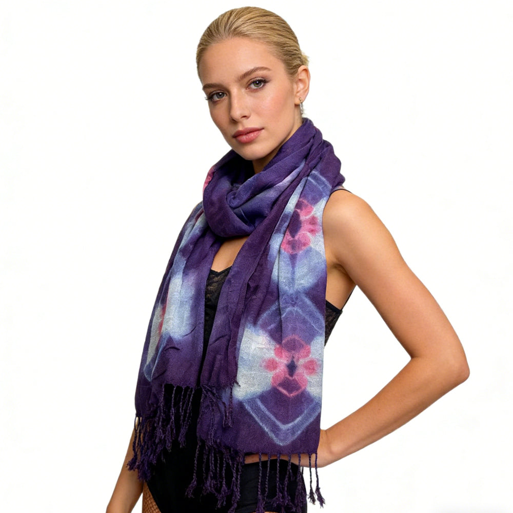 Purple Printed Scarf