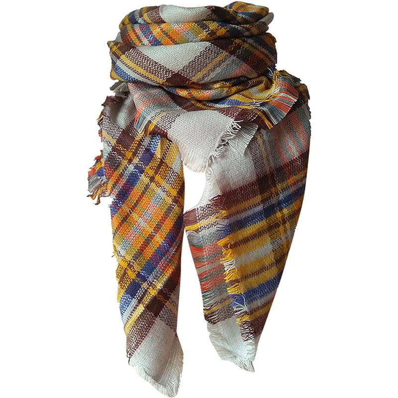 Yellow Blue Womens Fall Winter Scarf