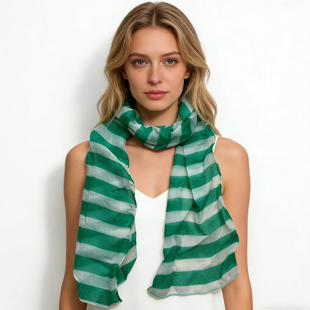 Lime Printed Tone Skinny Scarves