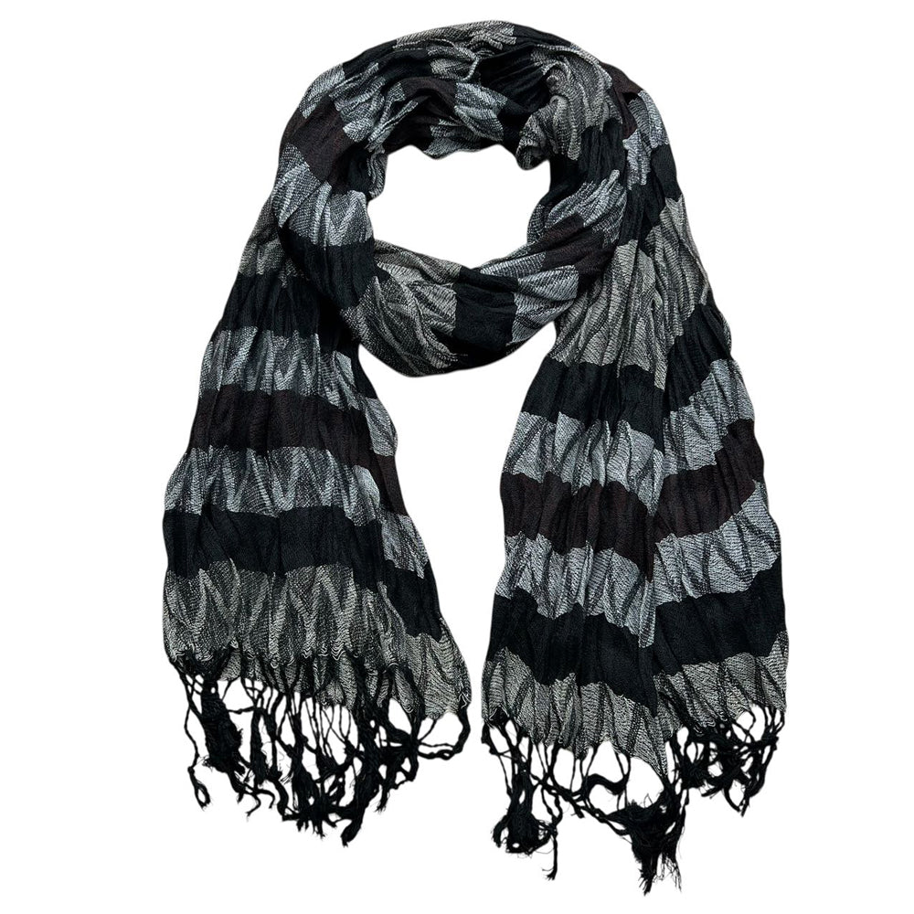 Beige Jacquard Crinkle Scarf