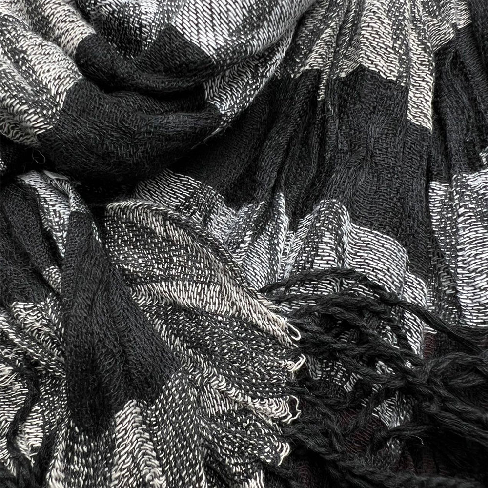 Beige Jacquard Crinkle Scarf