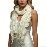 White Dyed Crinkle Scarf