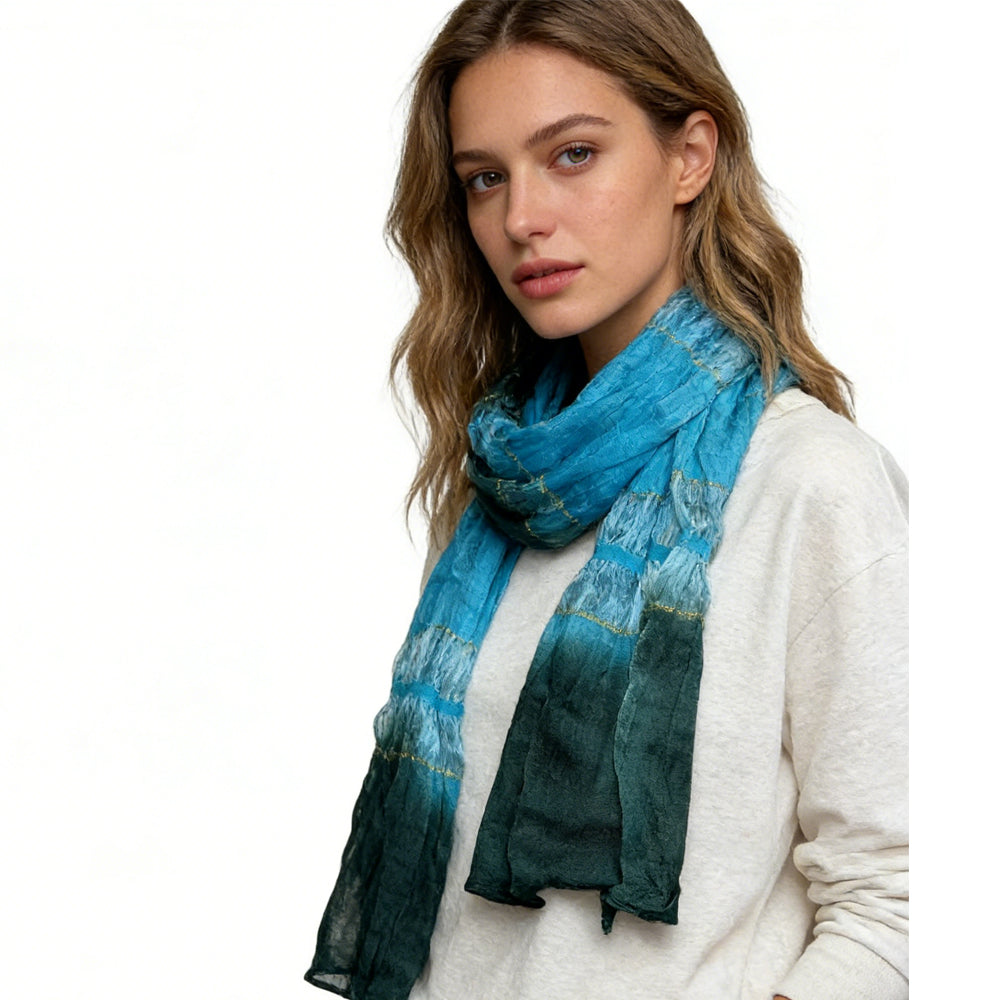 Turquoise Metallic Scarf
