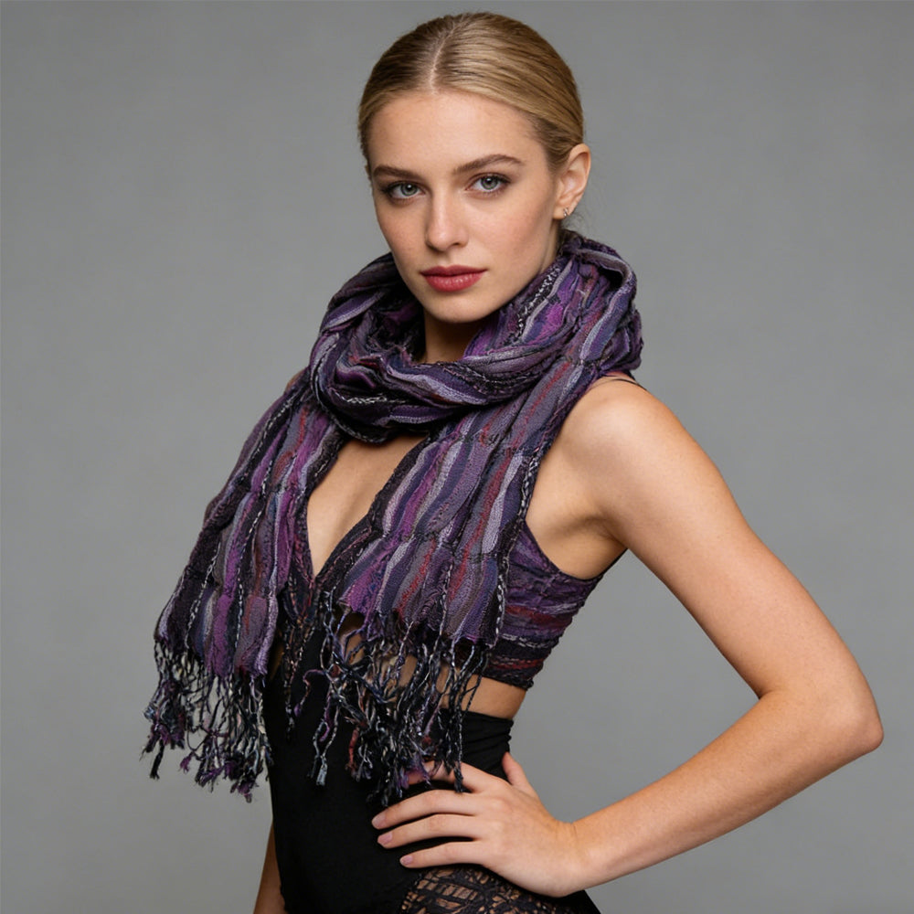 Purple Jacquard Crinkle