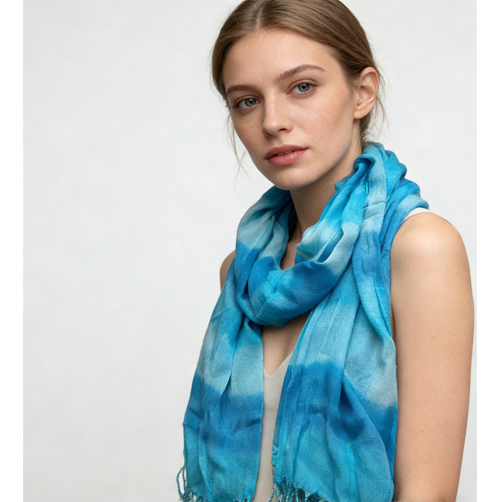 Turquoise Printed Scarf