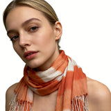 Orange Red Printed Scarf