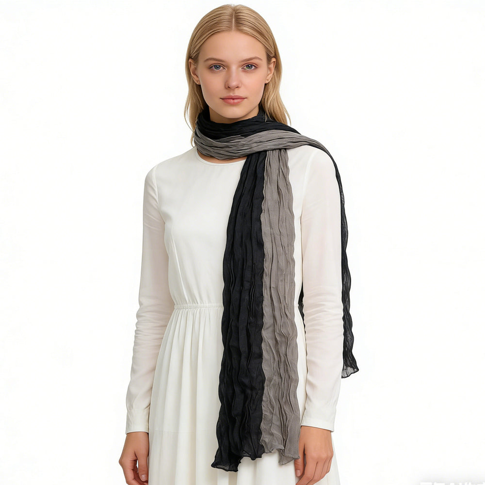 Khaki Yarn-Dyed Polyester Scarf - Classic Long Scarf 69inchx26inch