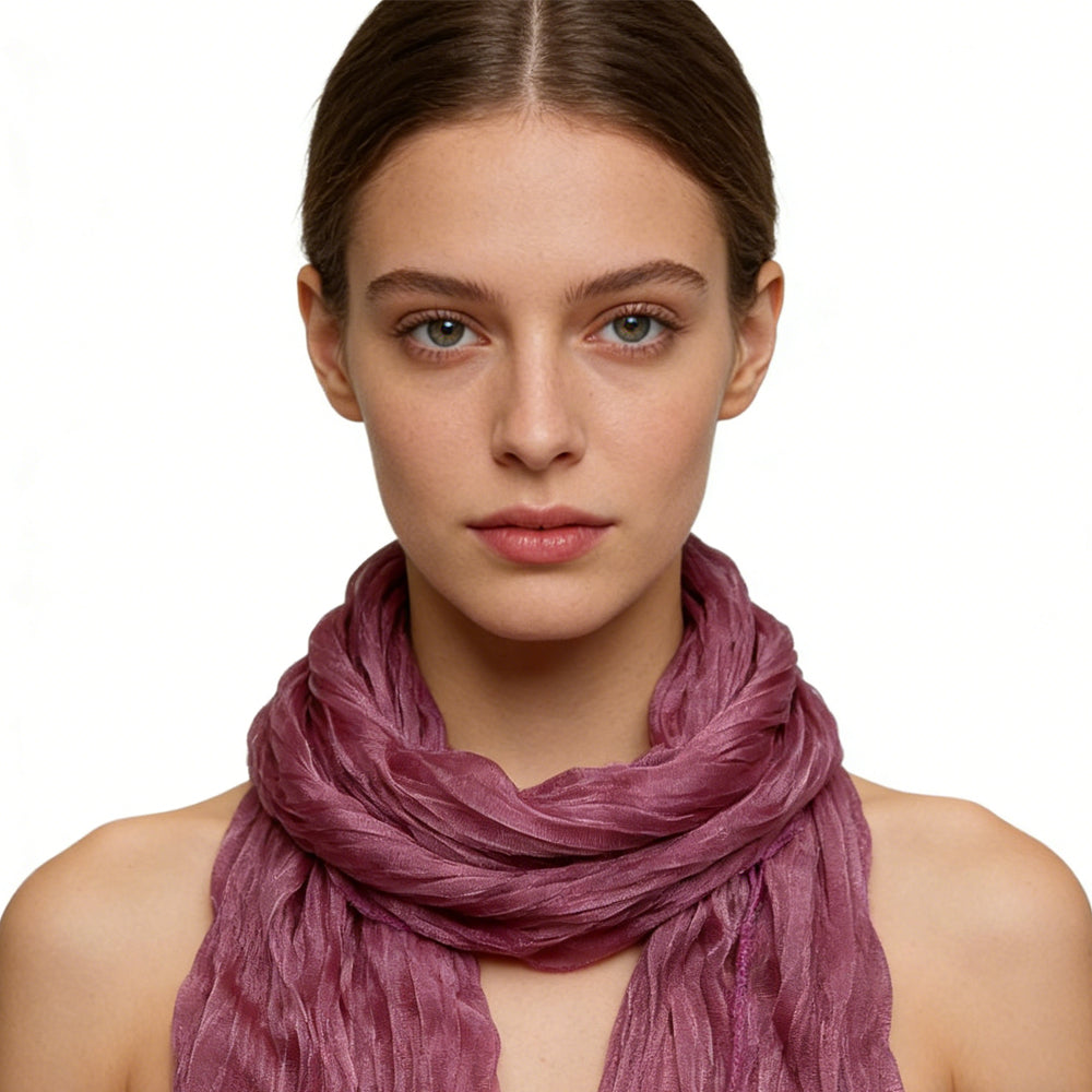 Grey Dyed Skinny Scarf - Minimalist Layering Scarf 55inchx16inch