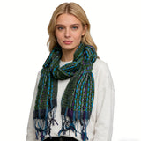 Olive Yarn-Dyed Polyester Scarf