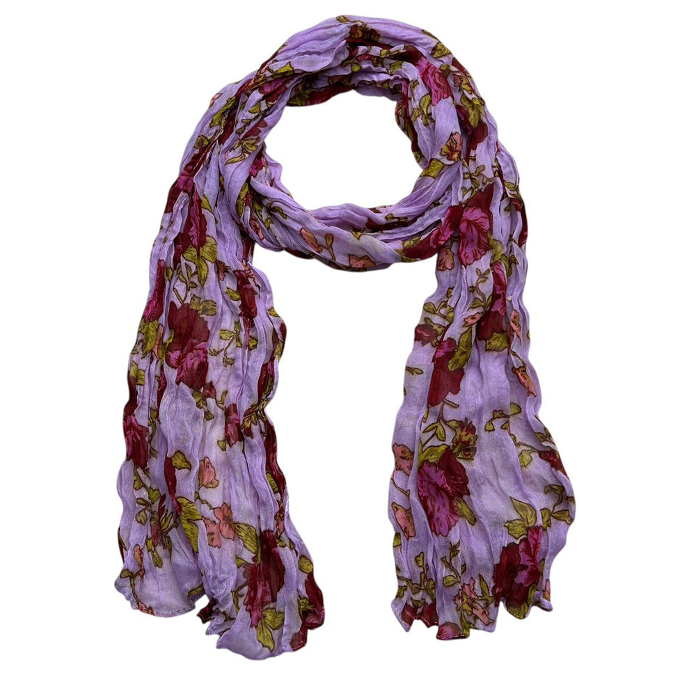 Magenta Printed Polyester Scarf