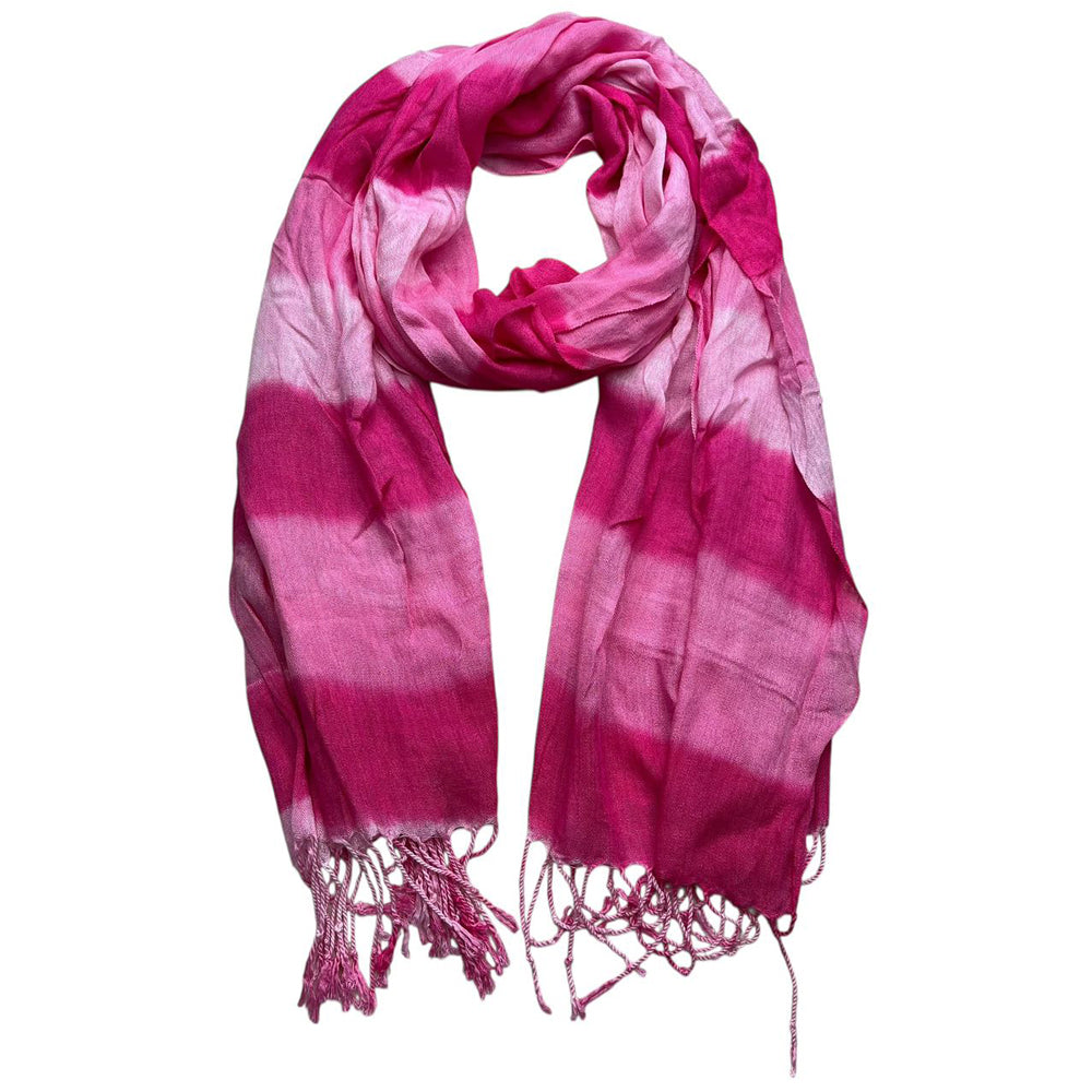 Hot Pink Printed Viscose Scarf