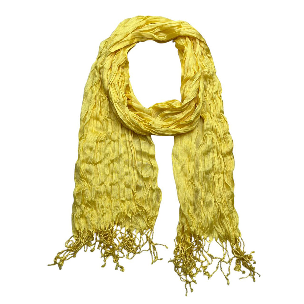 Yellow Dyed Crinkle Scarf