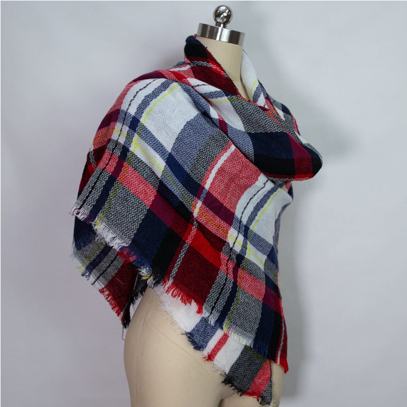 Red Black Women Fall Winter Scarf