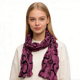 Hot Pink Crinkle Polyester Scarf