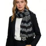 Beige Jacquard Crinkle Scarf