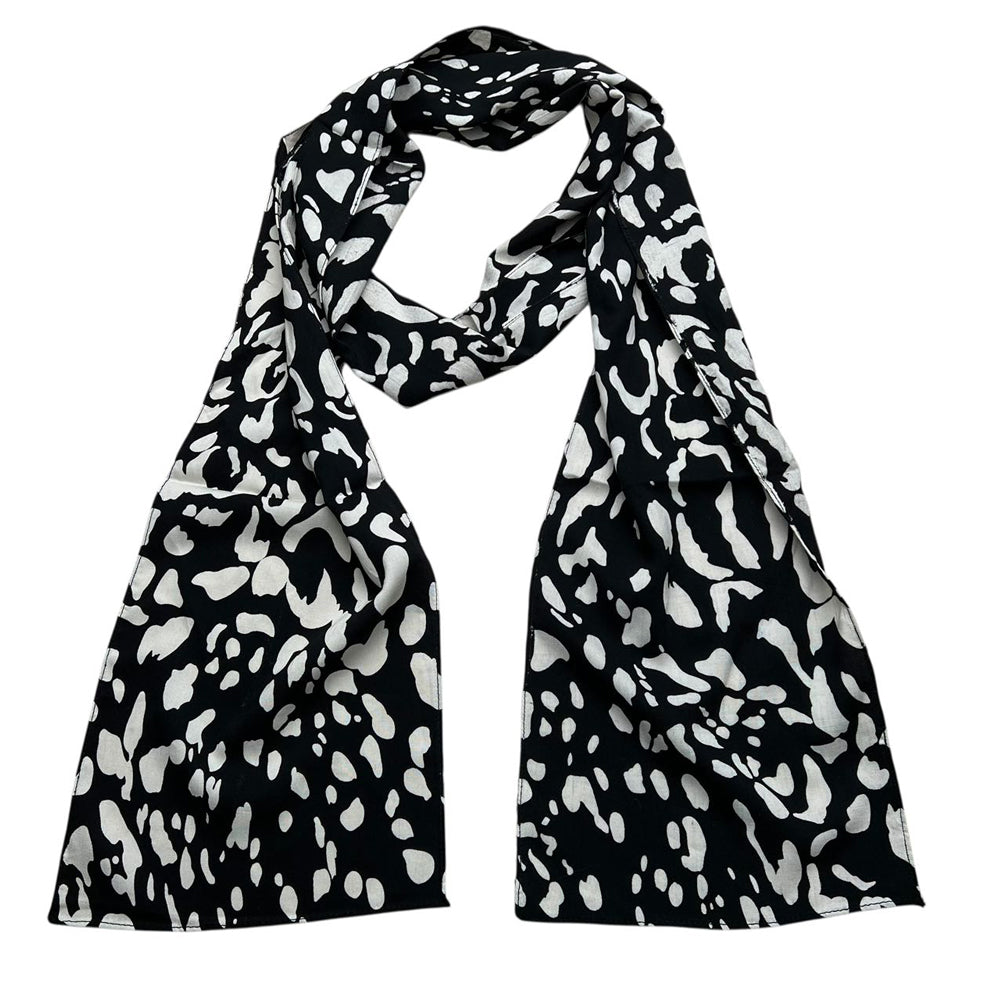 Black & White Printed Long Scarf